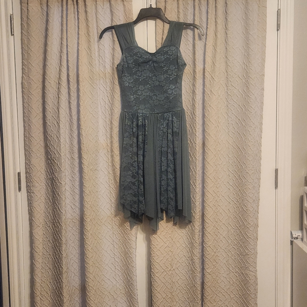 Weissman Adult medium dusty teal dance costume
